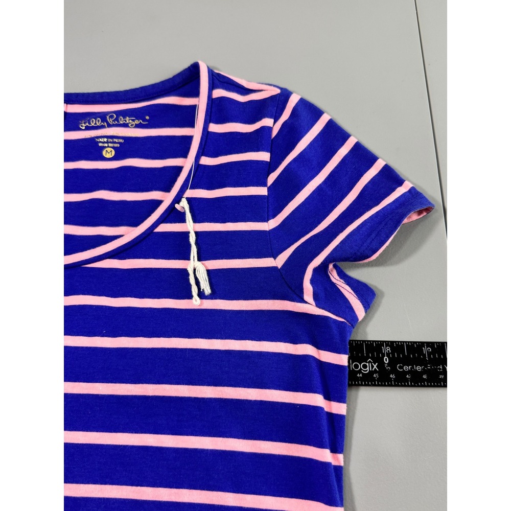 Lilly Pulitzer T-Shirt Dress Womens Size M Blue Pink Striped NWOT Mini Stretch - Picture 10 of 12